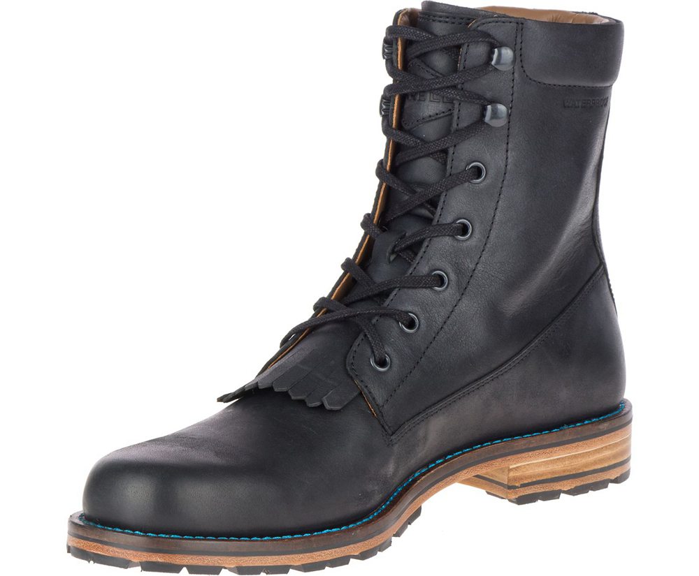 Merrell Boots Black - Wayfarer Lace Leather - Mens 53BLWXHGU